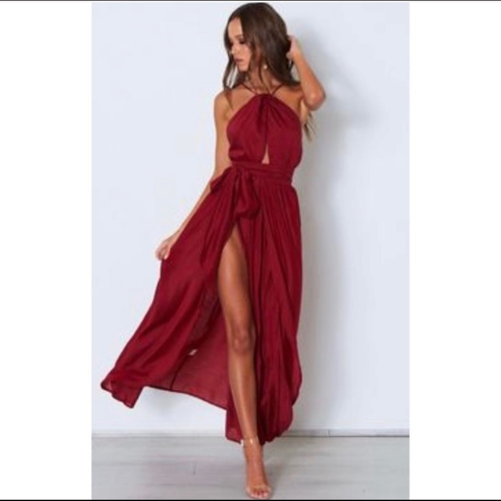 👗 WHITE FOX ISABELLA NAVY BLUE HALTER MAXI DRESS - Picture 6 of 7